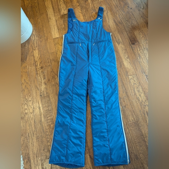 Vintage JC Killy Snowpant Bibs. Never Worn EU 44 Blue With White Racer Stripe - Picture 1 of 11